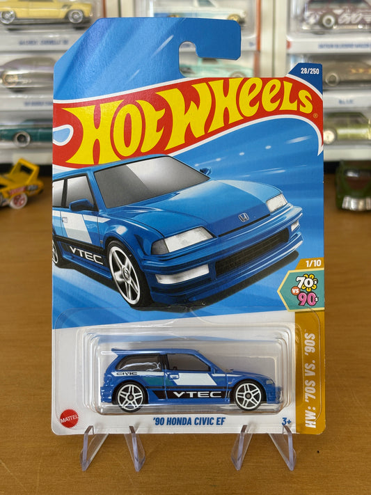 Hot Wheels Mainline / '90 Honda Civic EF / 2025 HW: '70s vs '90s 1/10 (Long Card)