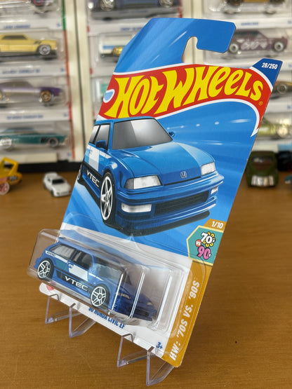 Hot Wheels Mainline / '90 Honda Civic EF / 2025 HW: '70s vs '90s 1/10 (Long Card)