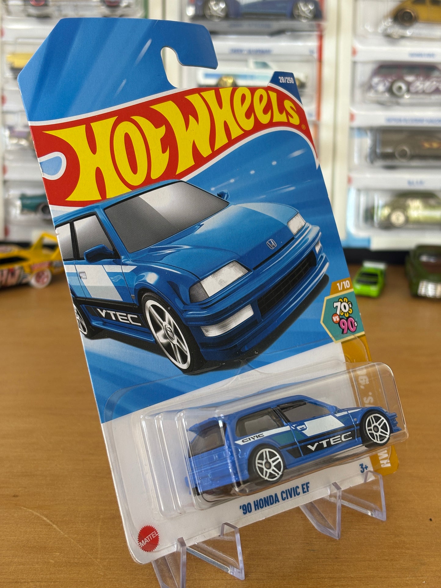 Hot Wheels Mainline / '90 Honda Civic EF / 2025 HW: '70s vs '90s 1/10 (Long Card)