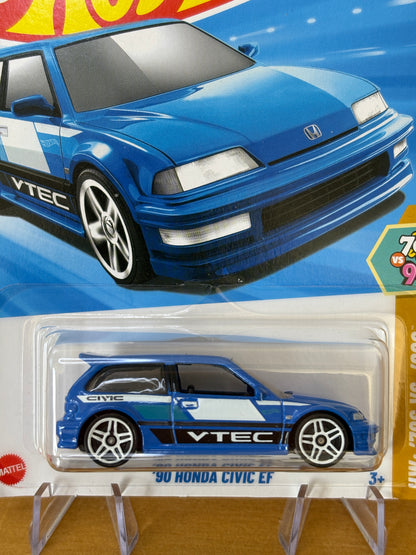 Hot Wheels Mainline / '90 Honda Civic EF / 2025 HW: '70s vs '90s 1/10 (Long Card)
