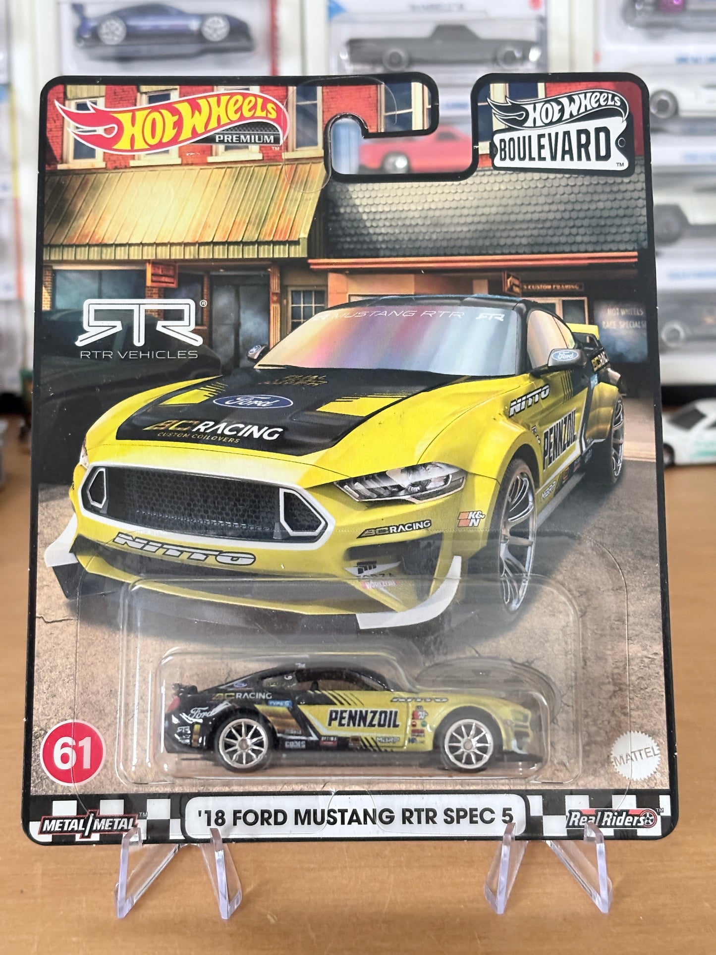 Hot Wheels Custom '18 Ford Mustang RTR Spec 5 Boulevard #61 Premium Diecast