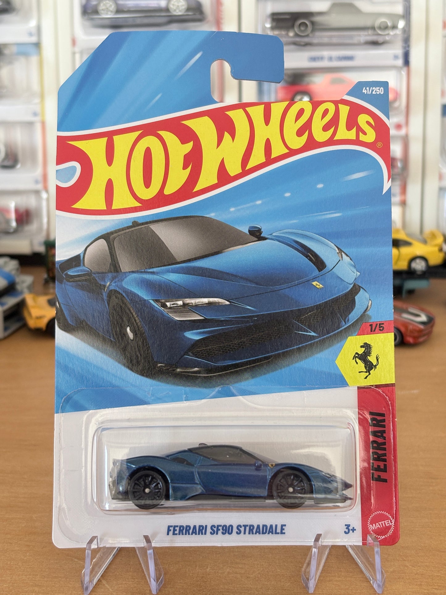 Hot Wheels Ferrari SF90 Stredale | Ferrari 1/5 Short Card BLUE