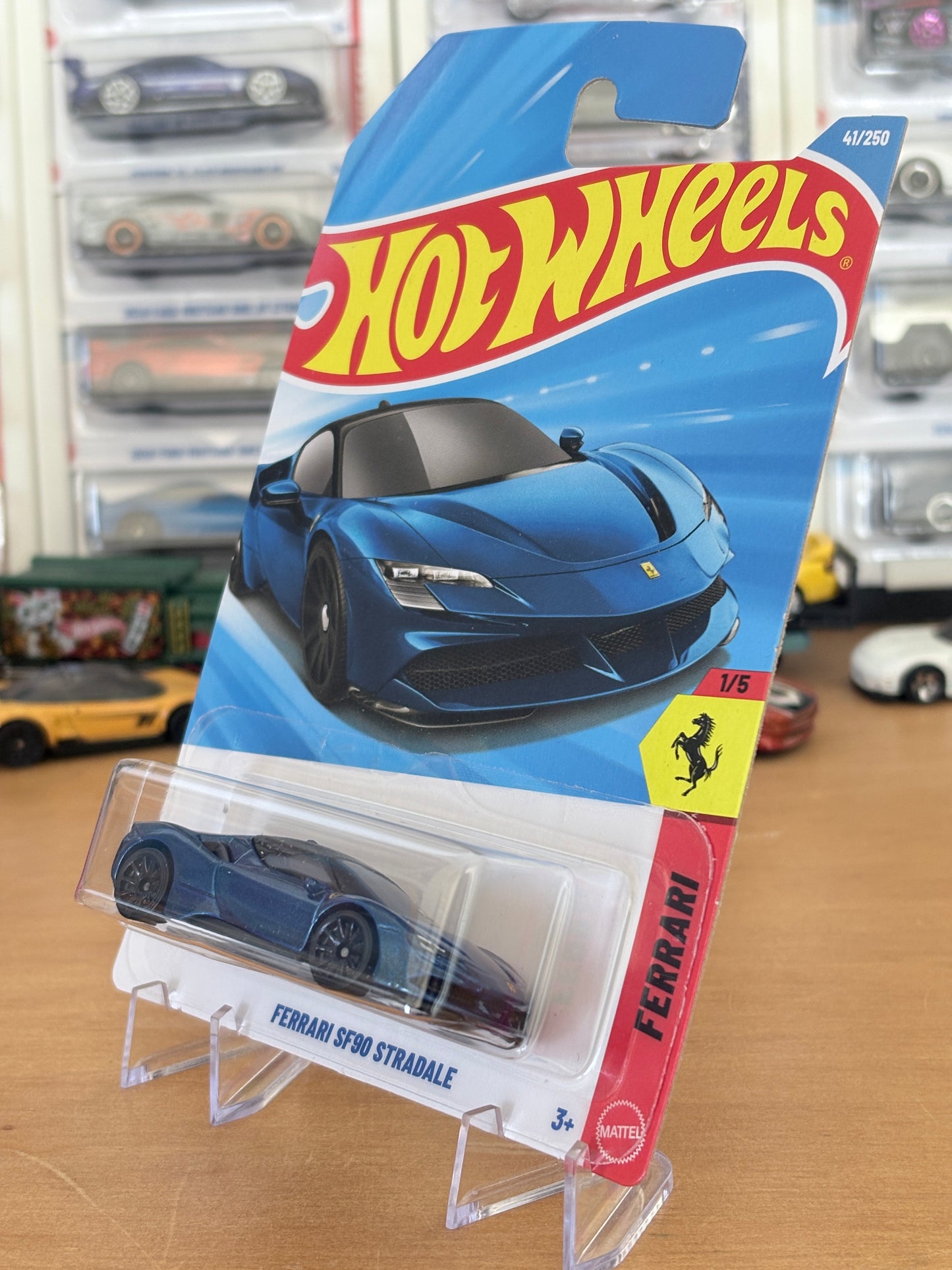 Hot Wheels Ferrari SF90 Stredale | Ferrari 1/5 Short Card BLUE