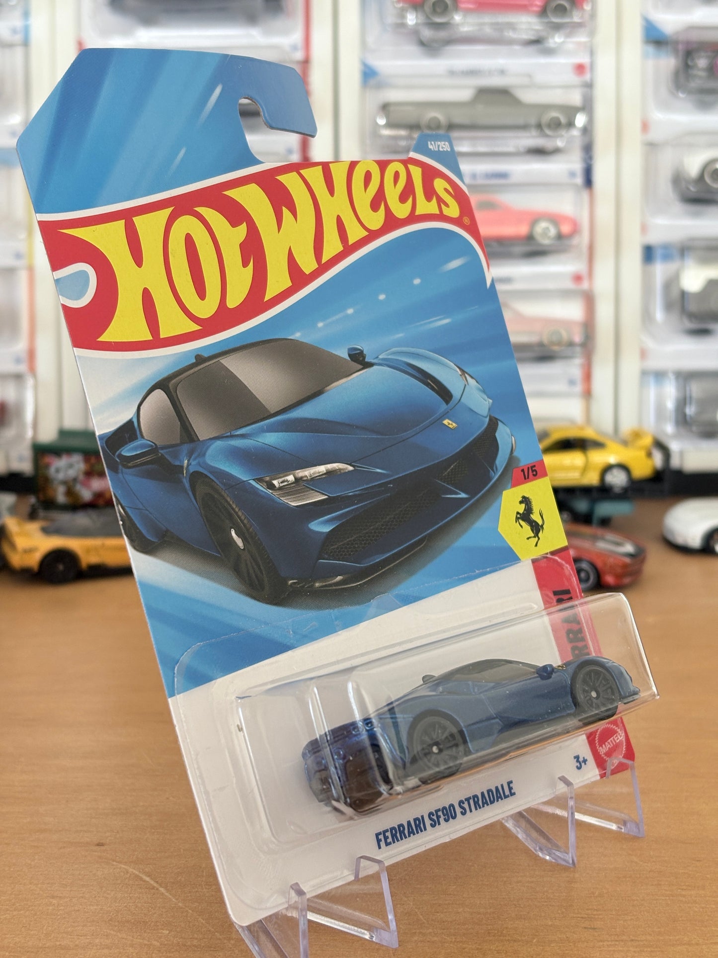 Hot Wheels Ferrari SF90 Stredale | Ferrari 1/5 Short Card BLUE