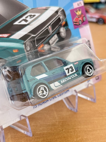 Hot Wheels '73 Honda Civic Custom | 2023 Compact Kings 4/5 Short Card