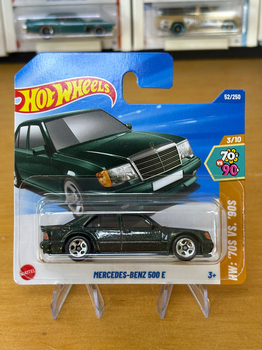 Hot Wheels Mainline / Mercedes-Benz 500 E / 2025 HW: 70's vs. 90's 3/10 Short Card