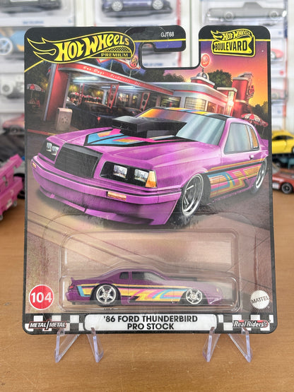Hot Wheels '86 Ford Thunderbird Pro Stock Boulevard #104 Premium Diecast