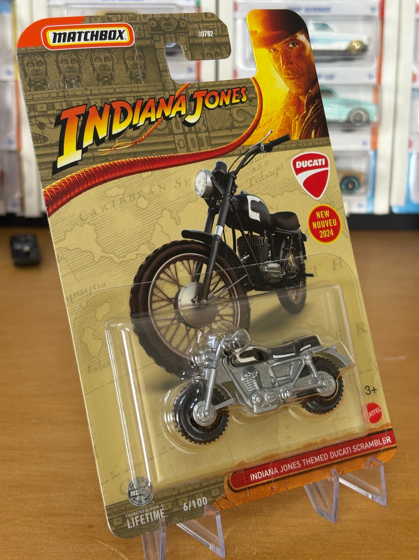 Matchbox Mainline / Ducati Scrambler Indiana Jones Themed / New for 2024 6/100