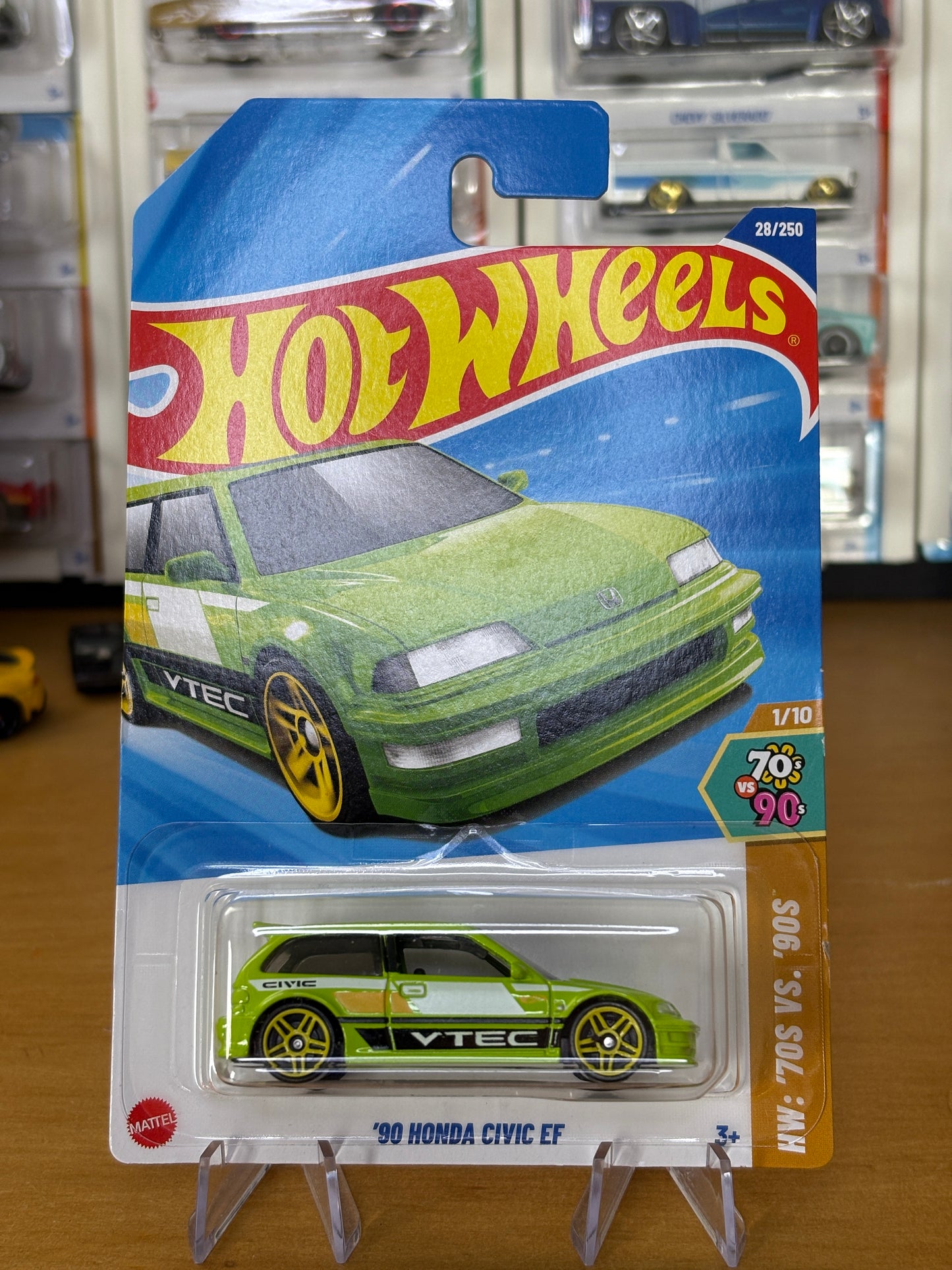 Hot Wheels Mainline / '90 Honda Civic EF / 2025 HW: '70s vs '90s 1/10 (Green)