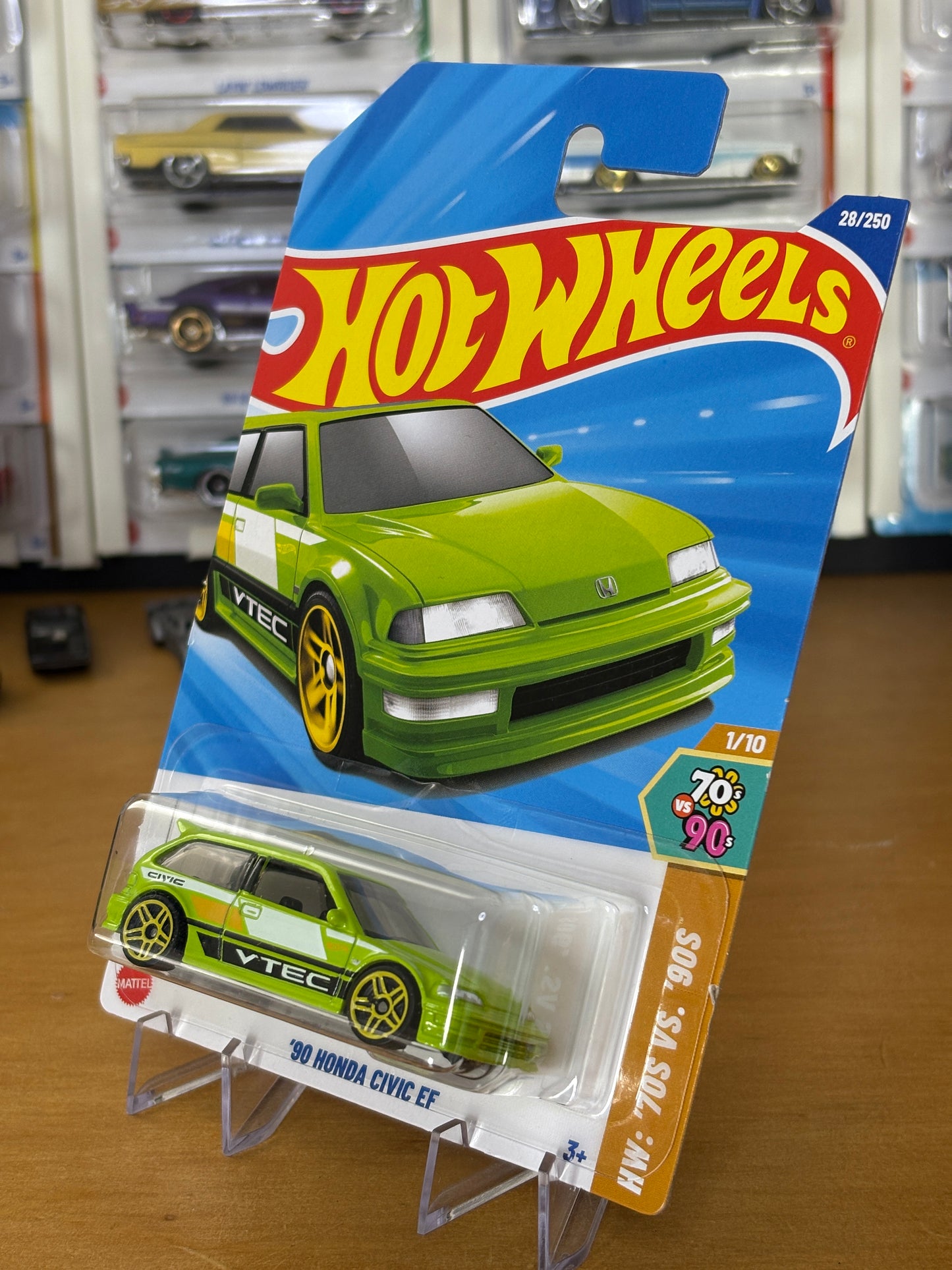 Hot Wheels Mainline / '90 Honda Civic EF / 2025 HW: '70s vs '90s 1/10 (Green)