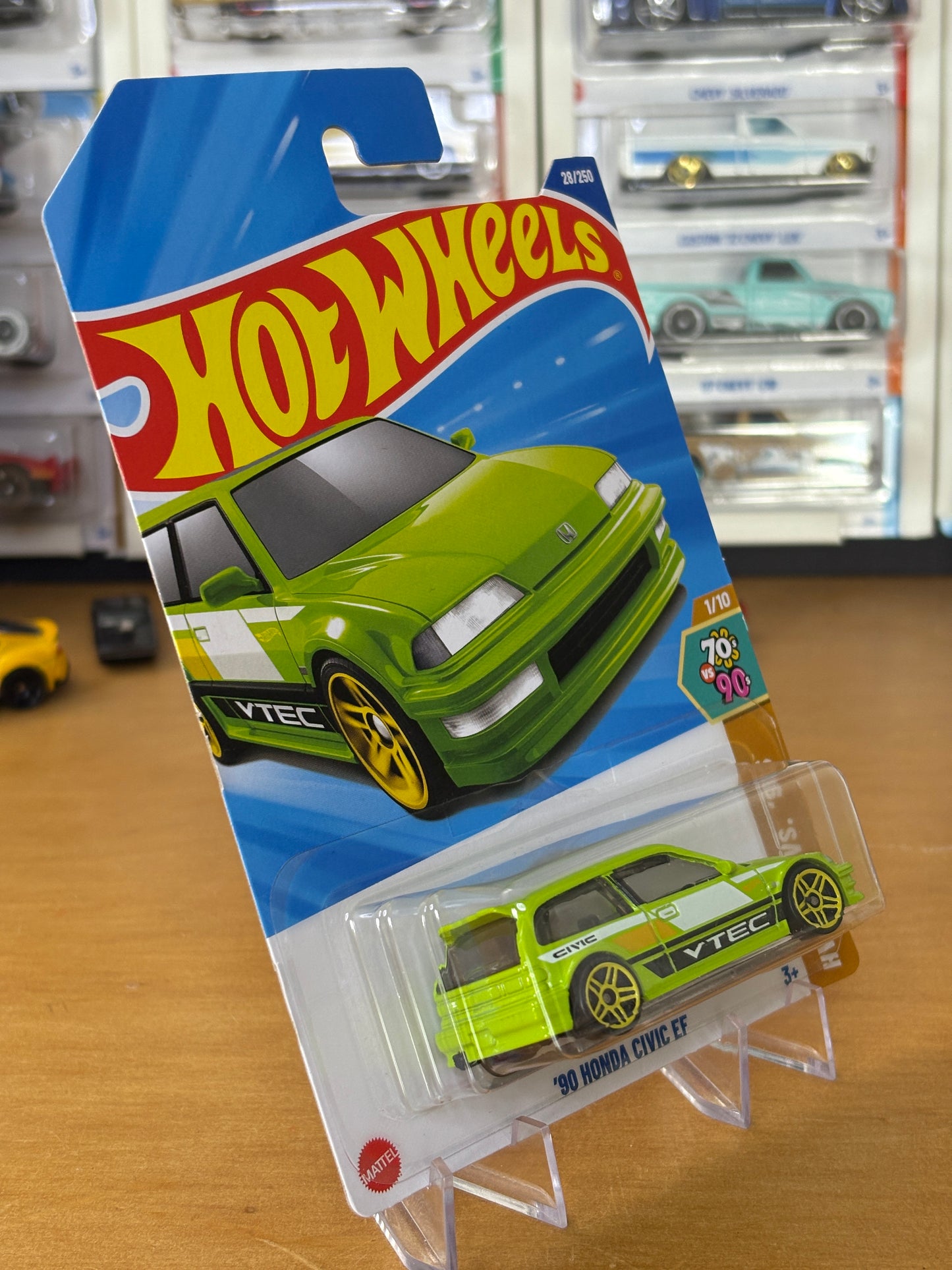 Hot Wheels Mainline / '90 Honda Civic EF / 2025 HW: '70s vs '90s 1/10 (Green)