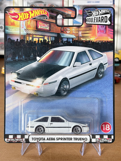 Hot Wheels Toyota AE86 Sprinter Trueno Boulevard #18 Premium Diecast
