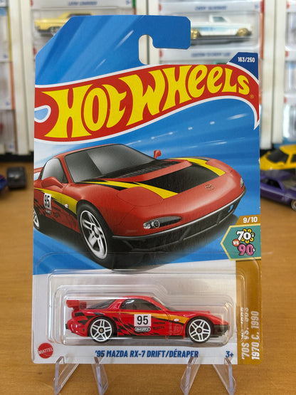 Hot Wheels Mainline / '95 Mazda RX-7 Drift / 2025 HW: 70's vs. 90's 9/10 RED