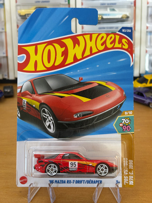 Hot Wheels Mainline / '95 Mazda RX-7 Drift / 2025 HW: 70's vs. 90's 9/10 RED