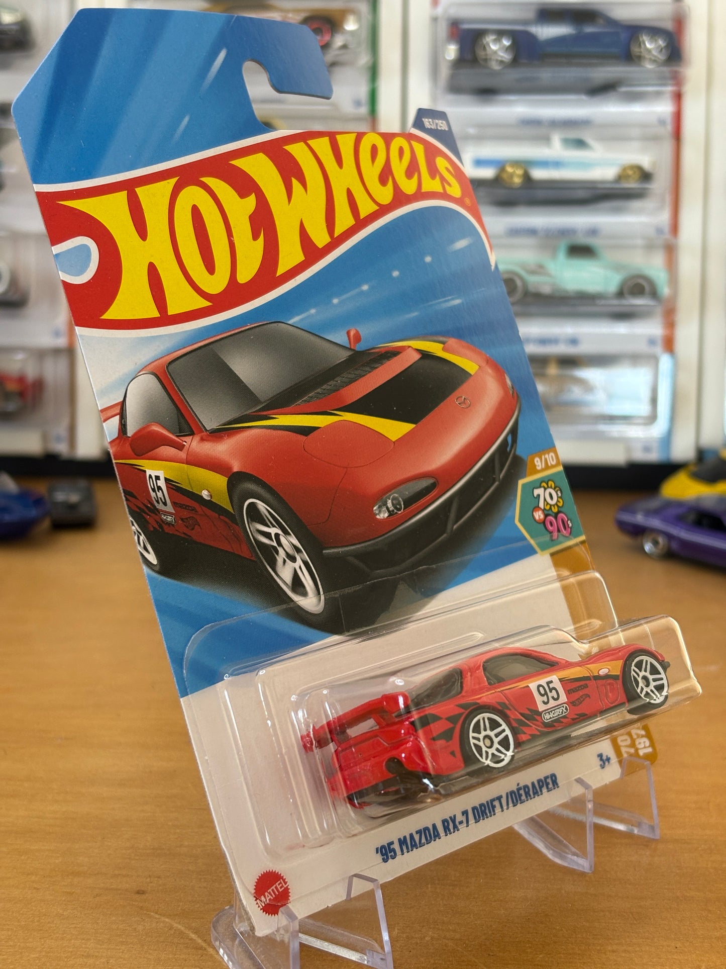 Hot Wheels Mainline / '95 Mazda RX-7 Drift / 2025 HW: 70's vs. 90's 9/10 RED