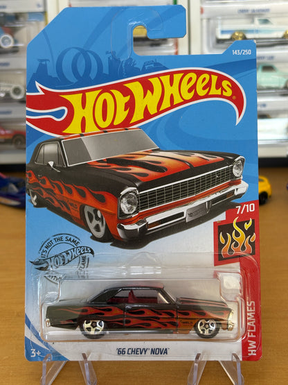 Hot Wheels Mainline / '66 Chevy Nova / 2019 HW Flames 7/10