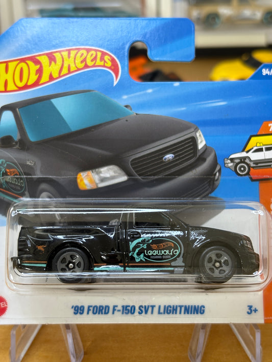 Hot Wheels Mainline / '99 Ford F-150 SVT Lightning / 2025 HW Hot Trucks 7/10 (BLACK) Short Card