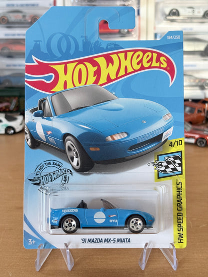 Hot Wheels '91 Mazda MX-5 Miata | 2018 HW Speed Graphics 4/10 BLUE