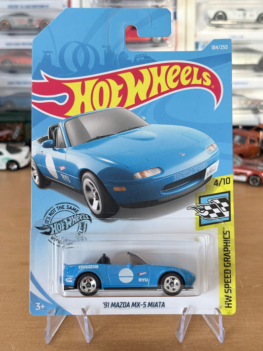Hot Wheels '91 Mazda MX-5 Miata | 2018 HW Speed Graphics 4/10 BLUE