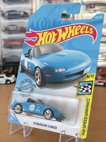 Hot Wheels '91 Mazda MX-5 Miata | 2018 HW Speed Graphics 4/10 BLUE