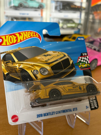 Hot Wheels Mainline / 2018 Bentley Continental GT3 / 2025 HW Race Day 7/10 GOLD Short Card