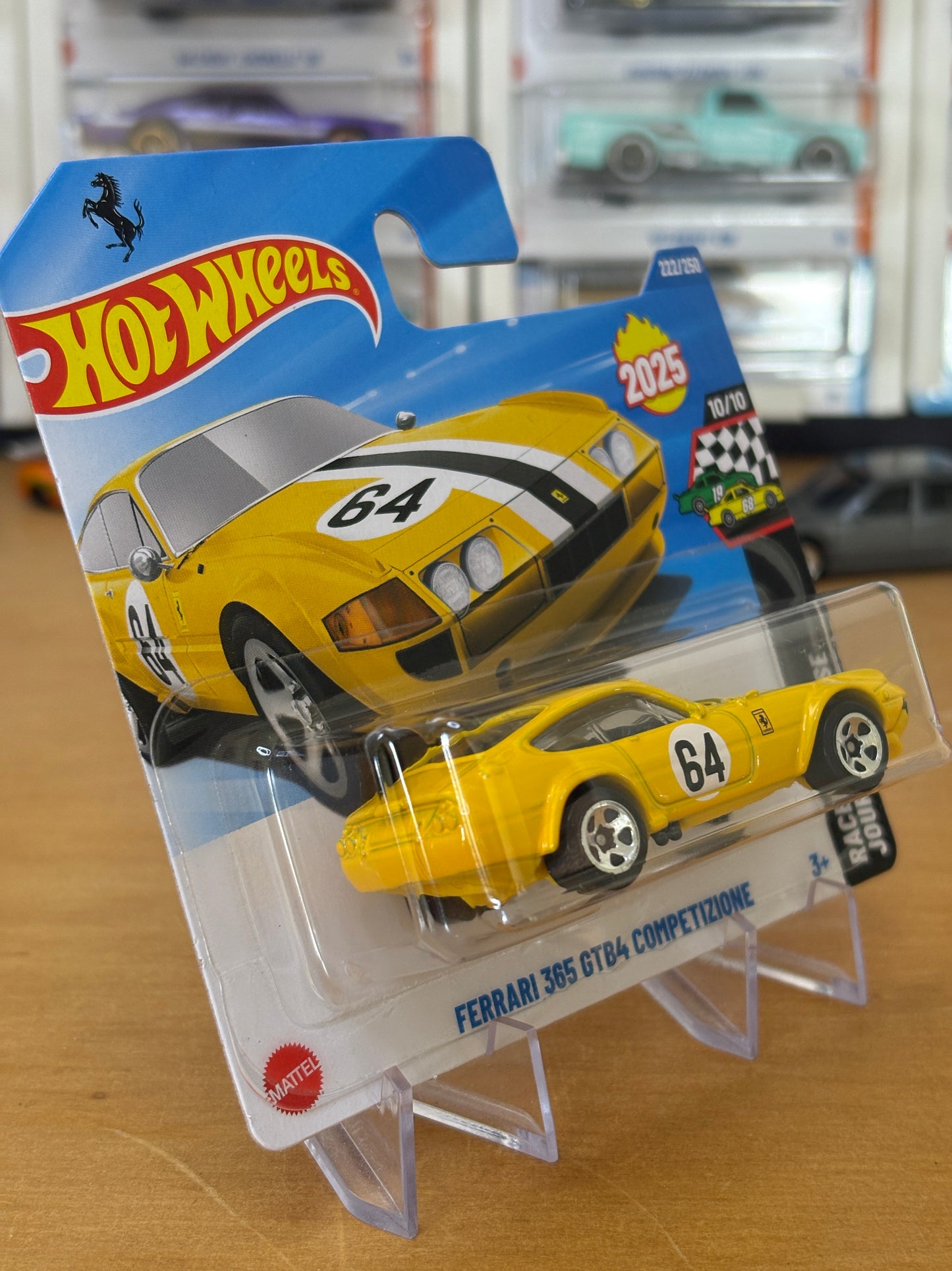 Hot Wheels Mainline / Ferrari 365 GTB4 Competizione / 2025 Race Day 10/10 YELLOW Short Card