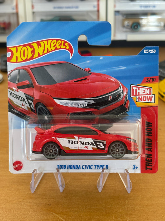 Hot Wheels Mainline / 2018 Honda Civic Type R / 2025 Then And Now 3/10 (Short Card) RED