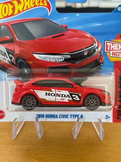 Hot Wheels Mainline / 2018 Honda Civic Type R / 2025 Then And Now 3/10 (Short Card) RED