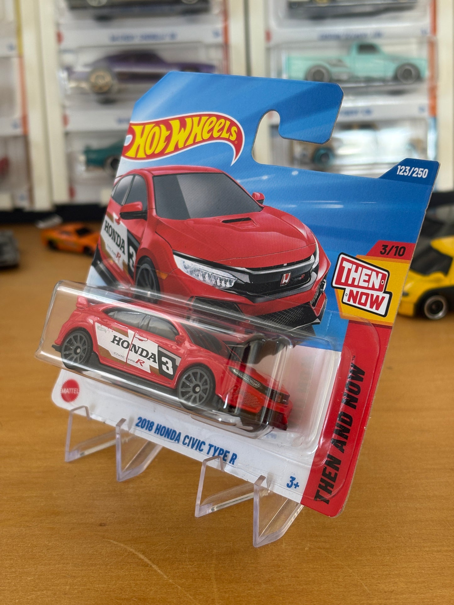 Hot Wheels Mainline / 2018 Honda Civic Type R / 2025 Then And Now 3/10 (Short Card) RED