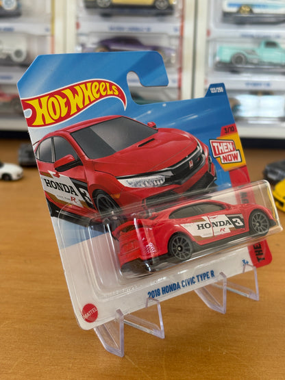 Hot Wheels Mainline / 2018 Honda Civic Type R / 2025 Then And Now 3/10 (Short Card) RED