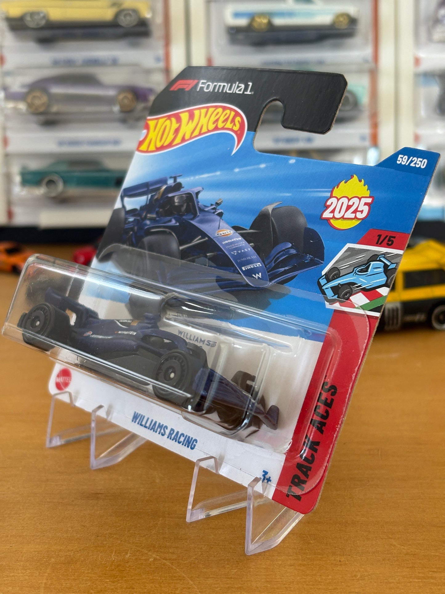 Hot Wheels Mainline / F1 Williams Racing / 2025 HW Track Aces 1/5 Short Card
