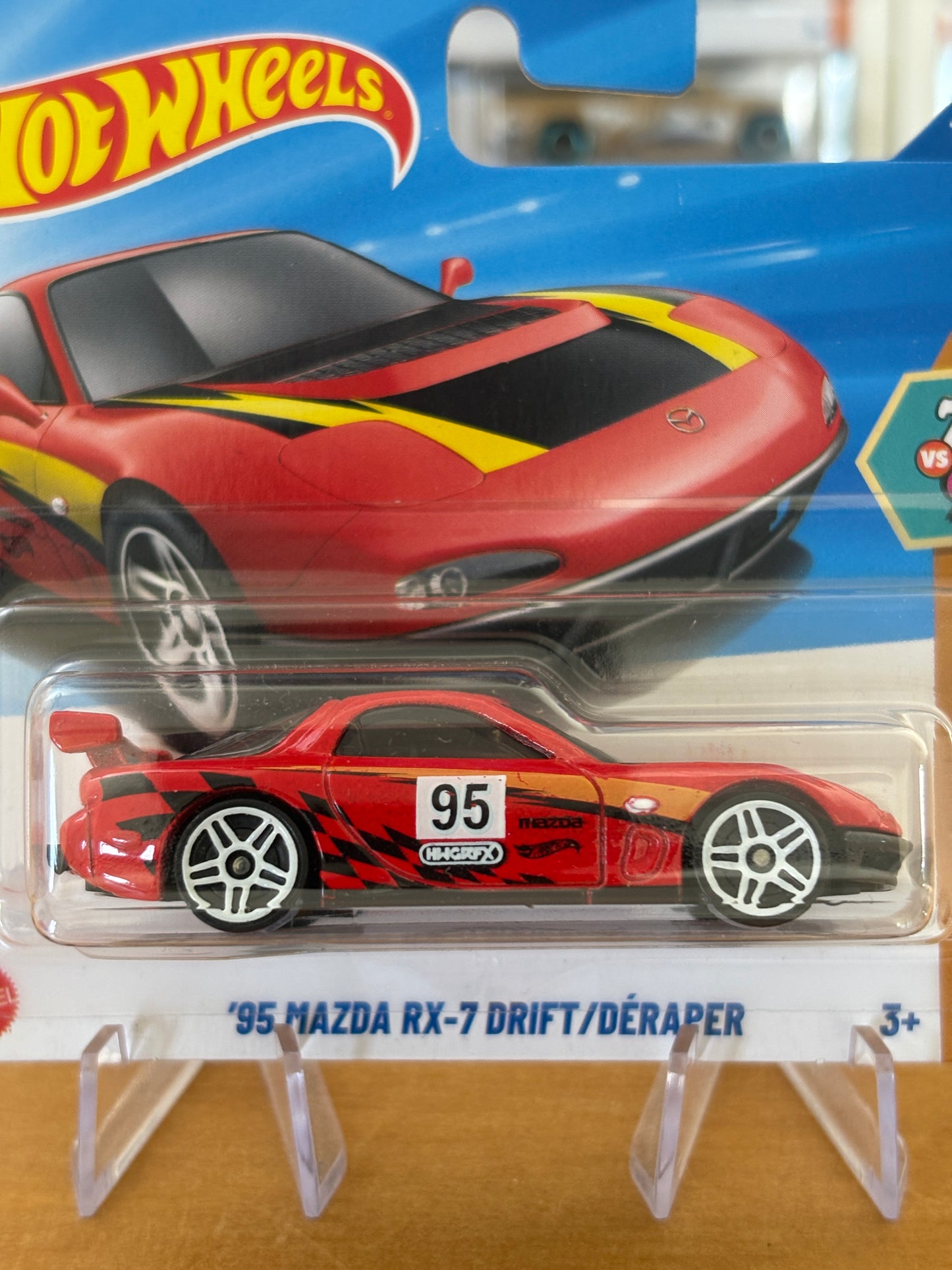 Hot Wheels Mainline / '95 Mazda RX-7 Drift / 2025 HW: 70's vs. 90's 9/10 RED Short Card