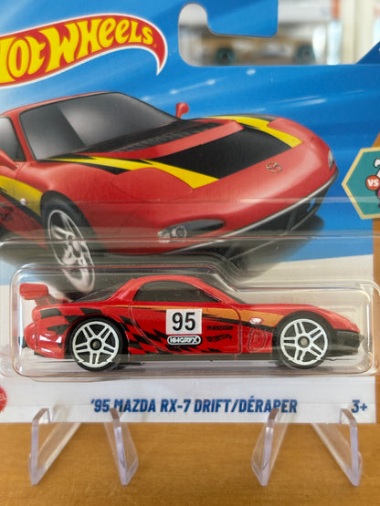 Hot Wheels Mainline / '95 Mazda RX-7 Drift / 2025 HW: 70's vs. 90's 9/10 RED Short Card