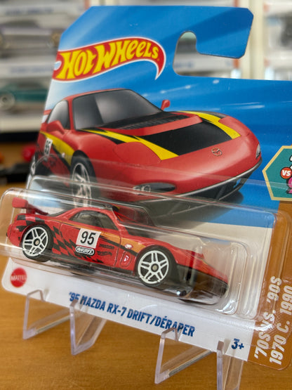 Hot Wheels Mainline / '95 Mazda RX-7 Drift / 2025 HW: 70's vs. 90's 9/10 RED Short Card
