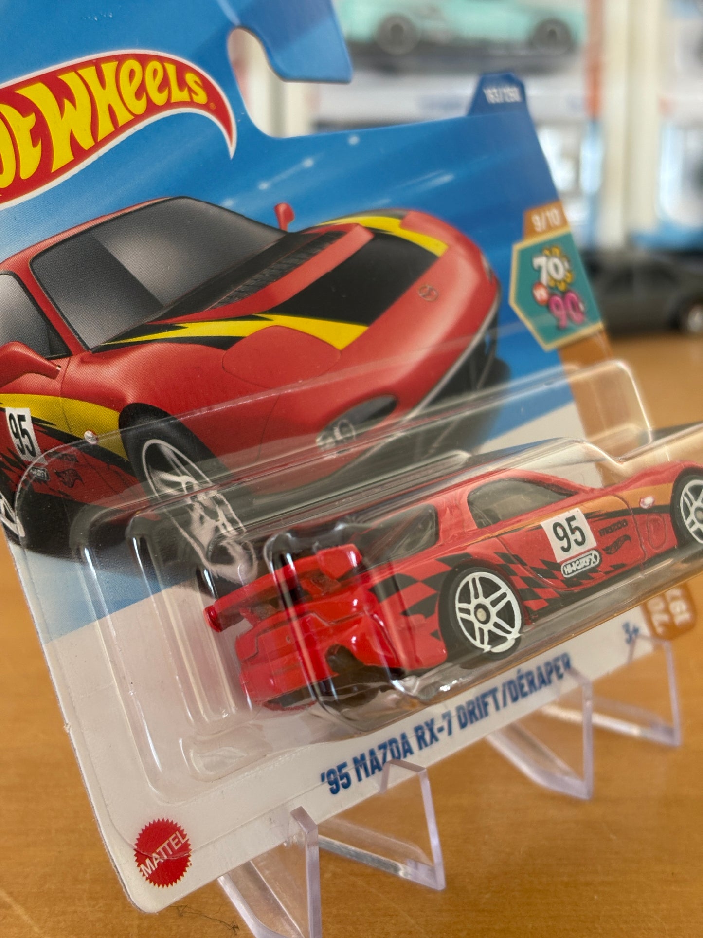 Hot Wheels Mainline / '95 Mazda RX-7 Drift / 2025 HW: 70's vs. 90's 9/10 RED Short Card