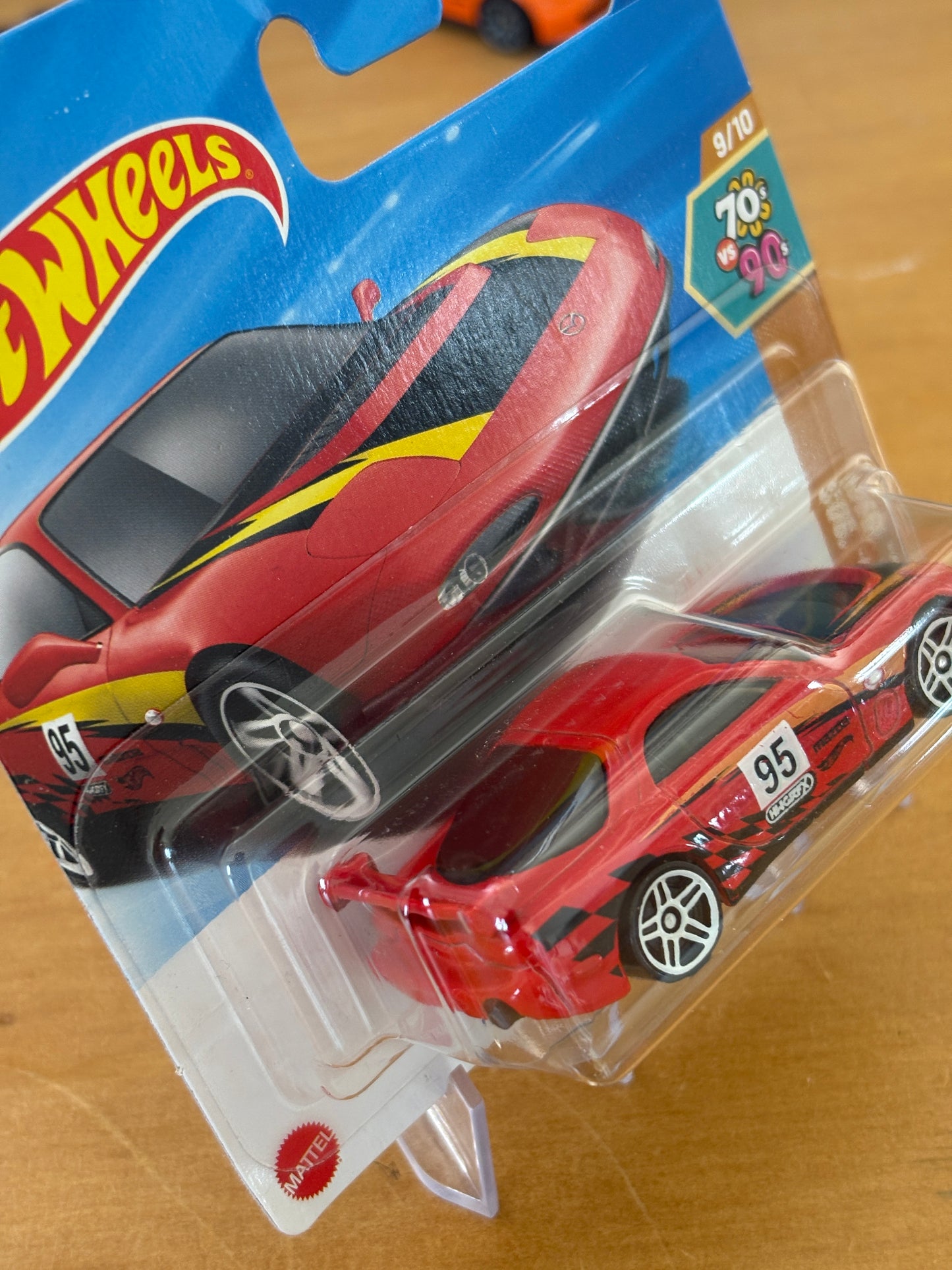 Hot Wheels Mainline / '95 Mazda RX-7 Drift / 2025 HW: 70's vs. 90's 9/10 RED Short Card