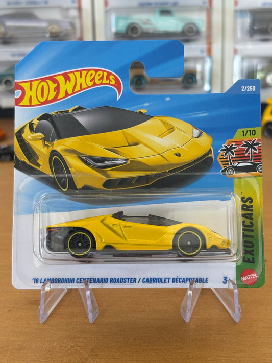 Hot Wheels Mainline / '16 Lamborghini Centenario Roadster  / 2025 HW Exoticars 1/10 Short Card