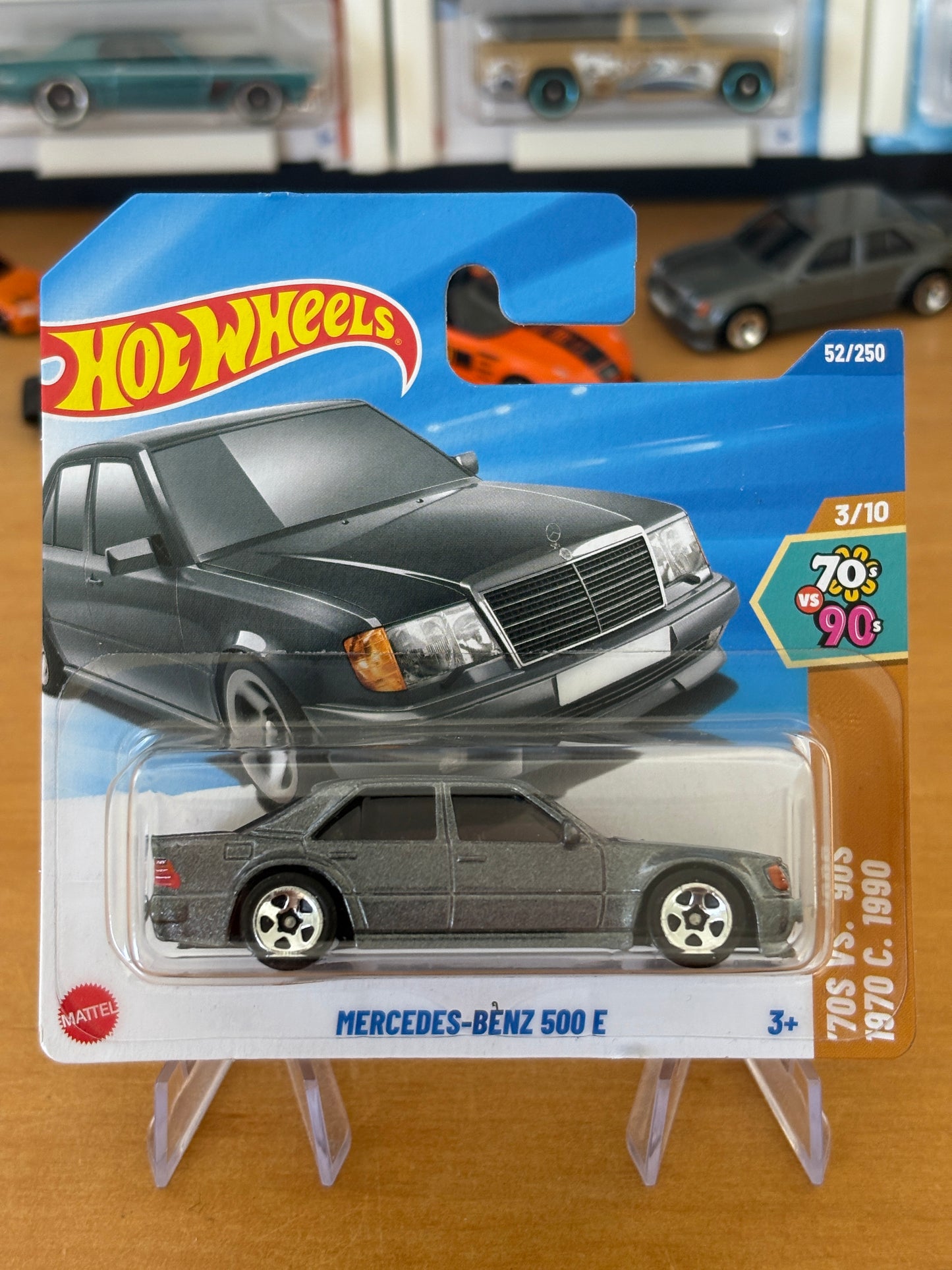 Hot Wheels Mainline / Mercedes-Benz 500 E / 2025 HW: 70's vs. 90's 3/10 Short Card SILVER
