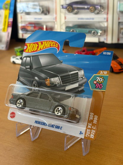 Hot Wheels Mainline / Mercedes-Benz 500 E / 2025 HW: 70's vs. 90's 3/10 Short Card SILVER