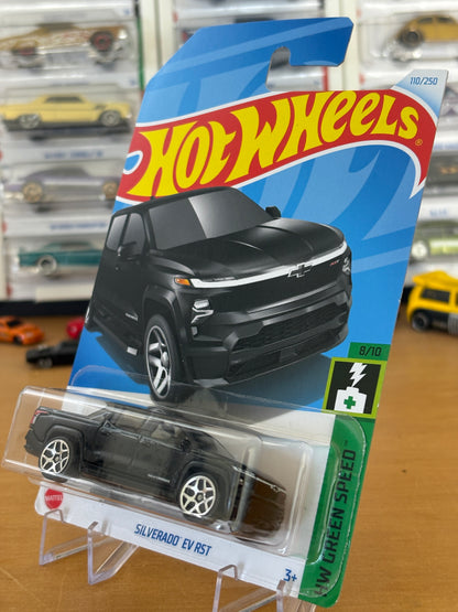 Hot Wheels Mainline / Silverado EV RST / 2024 HW Green Speed 8/10