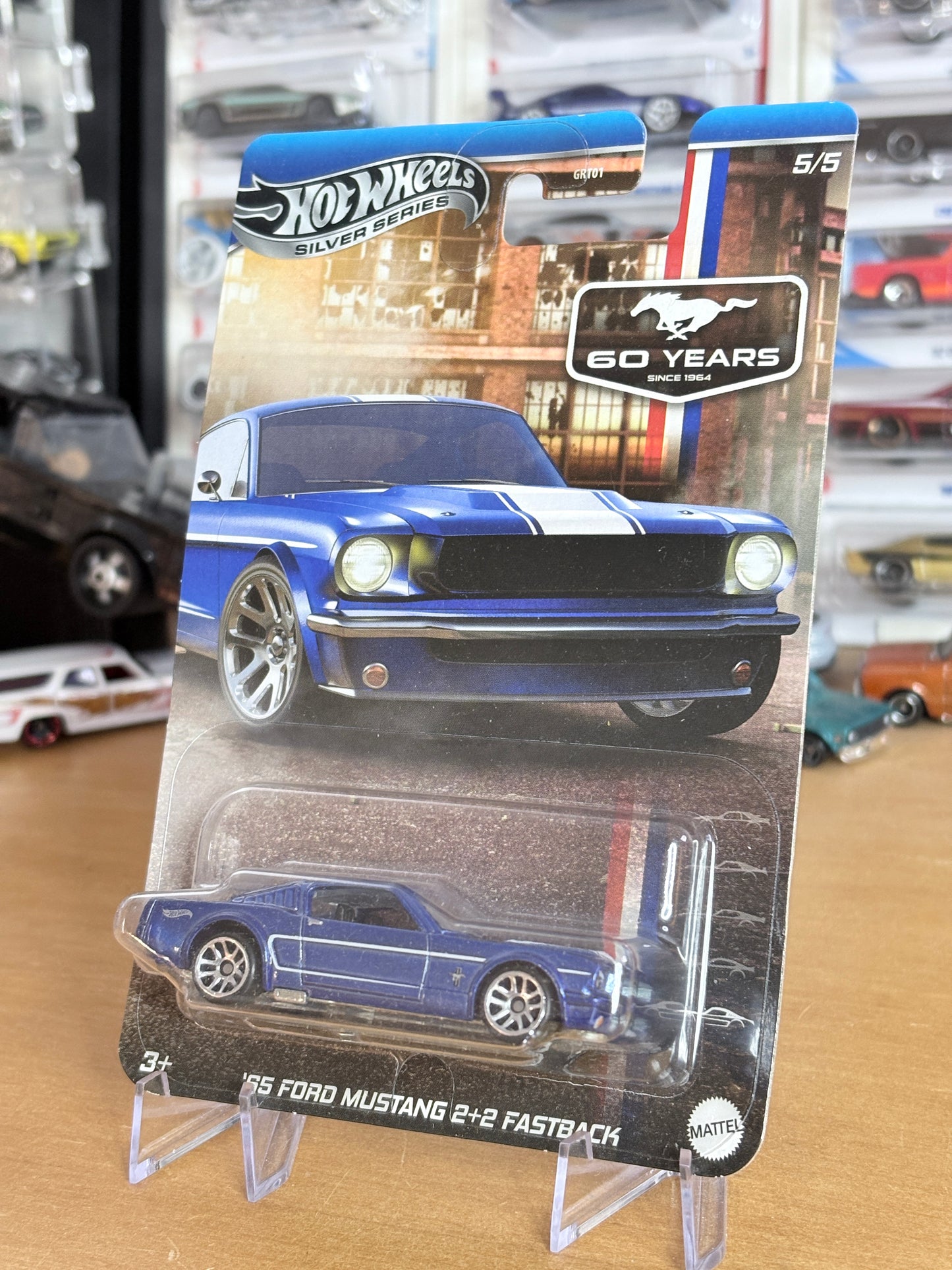 Hot Wheels '65 Ford Mustang 2+2 Fastback CHASE | 2024 HW 60 Years Mustang 5/5 Silver Series