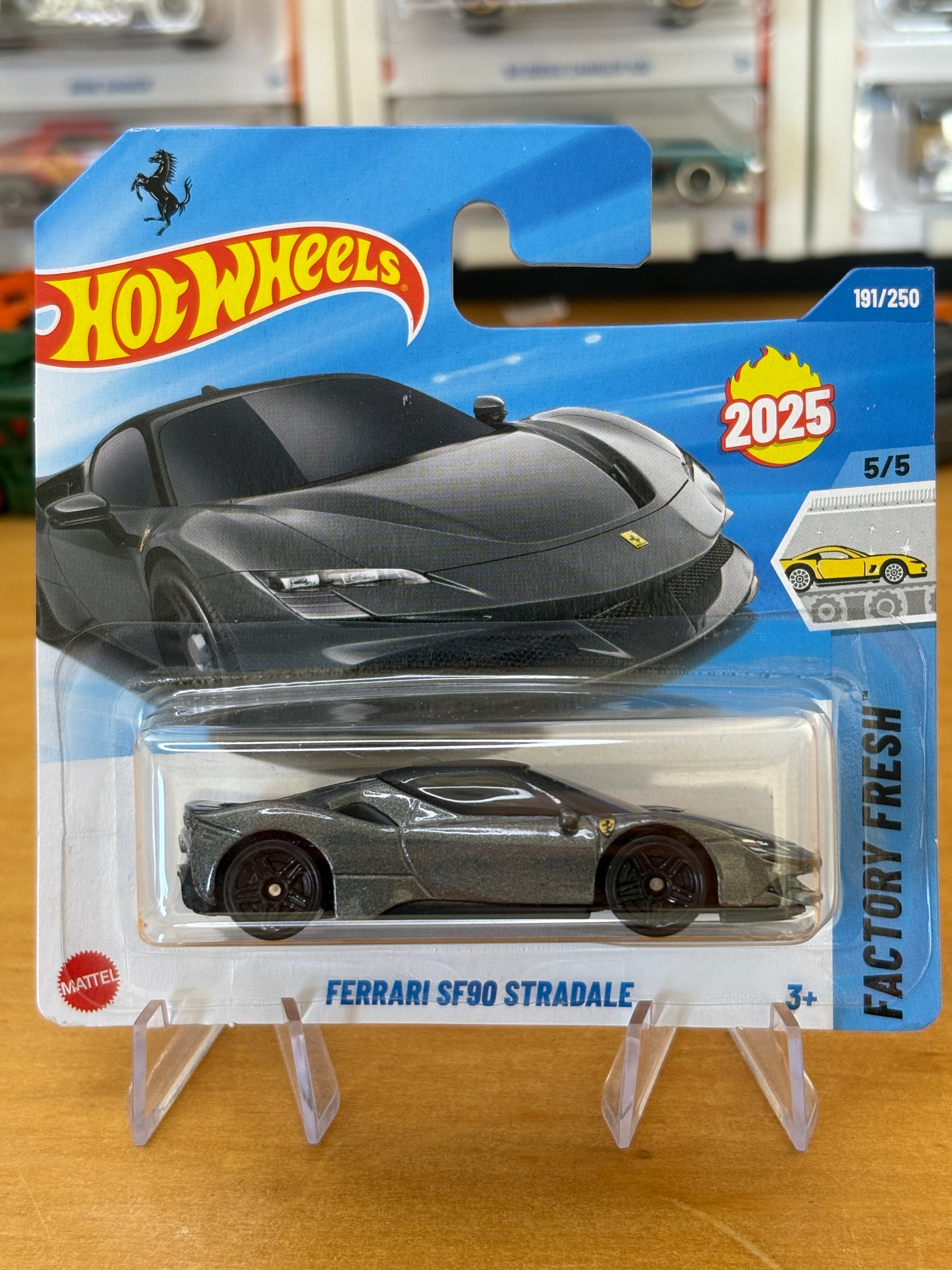 Hot Wheels Mainline / Ferrari SF90 Stredale / 2025 HW: Factory Fresh 5/5 GREY Short Card