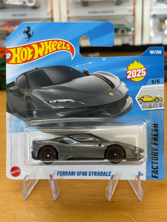 Hot Wheels Mainline / Ferrari SF90 Stredale / 2025 HW: Factory Fresh 5/5 GREY Short Card